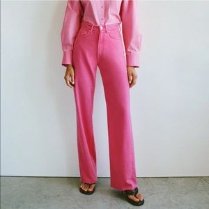 Zara Wide Leg Jeans Barbiecore